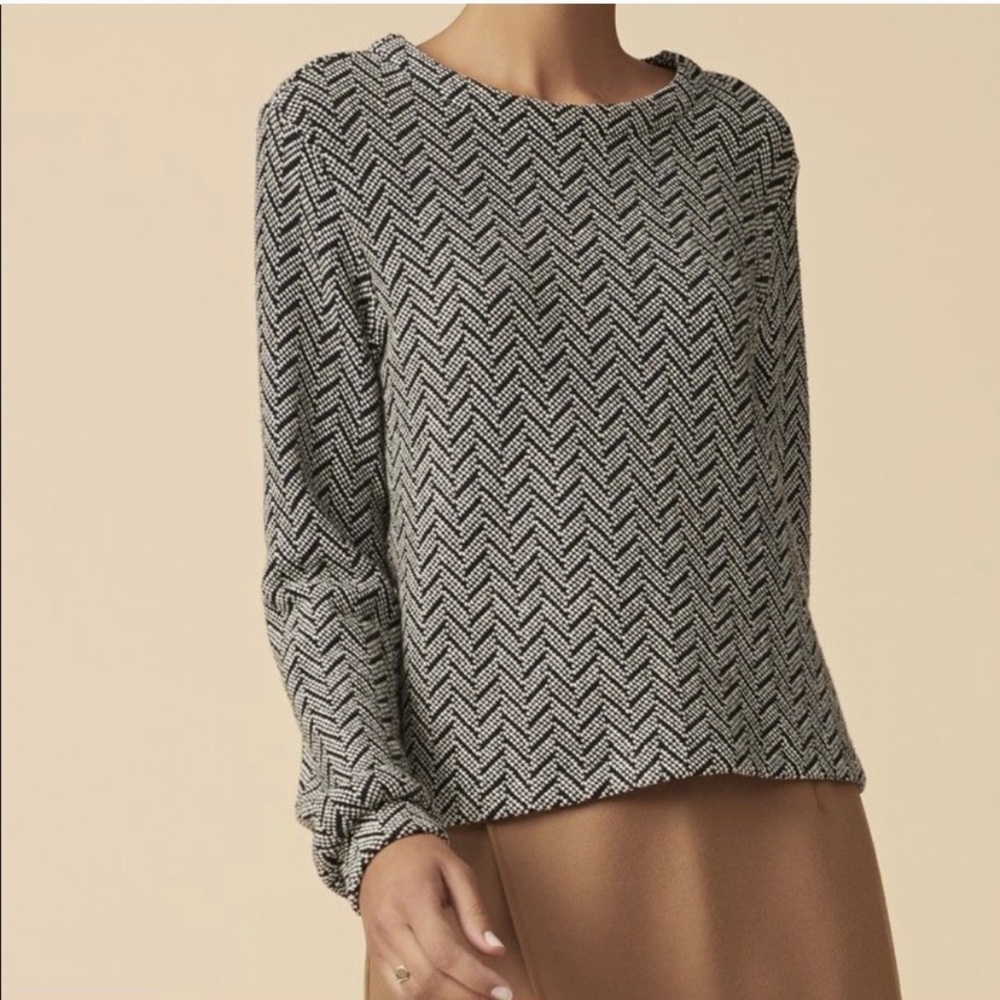Amour Vert herringbone ‘Jillene’ scoop sweater XS